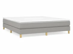 Clicnbuy Estructura de cama box spring tela gris claro 160x200 cm New