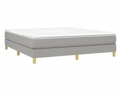 Clicnbuy Estructura de cama box spring tela gris claro 160x200 cm New