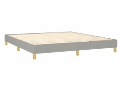 Clicnbuy Estructura de cama box spring tela gris claro 160x200 cm New