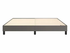 Estructura de cama box spring cuero sintético gris 160x200 cm^Clicnbuy Sale