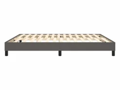 Estructura de cama box spring cuero sintético gris 160x200 cm^Clicnbuy Sale