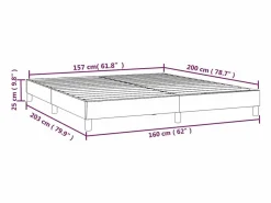 Estructura de cama box spring cuero sintético gris 160x200 cm^Clicnbuy Sale