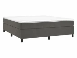 Clicnbuy Somier - 180X200Cm|Estructura de cama box spring terciopelo gris oscuro 180x200 cm