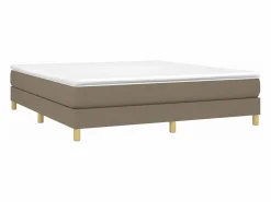 Clicnbuy Estructura de cama box spring tela gris taupe 180x200 cm Outlet