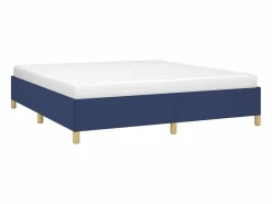 Estructura de cama box spring tela azul 160x200 cm^Clicnbuy New