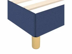 Estructura de cama box spring tela azul 160x200 cm^Clicnbuy New