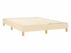 Clicnbuy Estructura de cama box spring tela color crema 140x190 cm Clearance