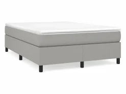 Clicnbuy Somier Tapizado|Somier - 140X190Cm|Estructura de cama box spring tela gris claro 140x190 cm