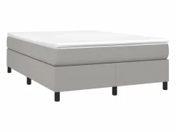 Clicnbuy Somier Tapizado|Somier - 140X190Cm|Estructura de cama box spring tela gris claro 140x190 cm