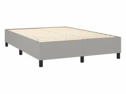 Clicnbuy Somier Tapizado|Somier - 140X190Cm|Estructura de cama box spring tela gris claro 140x190 cm
