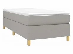 Clicnbuy Somier Tapizado|Somier - 90X190Cm|Estructura de cama box spring tela gris claro 90x190 cm