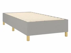 Clicnbuy Somier Tapizado|Somier - 90X190Cm|Estructura de cama box spring tela gris claro 90x190 cm
