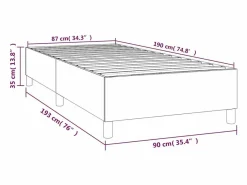 Clicnbuy Somier Tapizado|Somier - 90X190Cm|Estructura de cama box spring tela gris claro 90x190 cm
