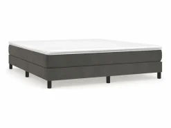 Estructura de cama box spring terciopelo gris oscuro 160x200 cm^Clicnbuy New