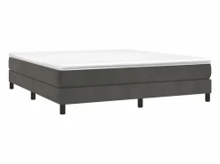 Estructura de cama box spring terciopelo gris oscuro 160x200 cm^Clicnbuy New