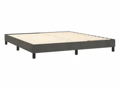 Estructura de cama box spring terciopelo gris oscuro 160x200 cm^Clicnbuy New