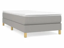 Clicnbuy Somier - 90X190Cm|Estructura de cama box spring tela gris claro 90x190 cm