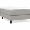 Estructura de cama box spring tela gris claro 90x190 cm^Clicnbuy