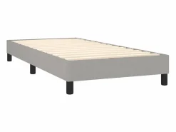 Estructura de cama box spring tela gris claro 90x190 cm^Clicnbuy