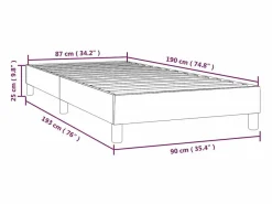 Estructura de cama box spring tela gris claro 90x190 cm^Clicnbuy
