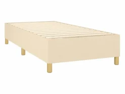 Clicnbuy Estructura de cama box spring tela color crema 90x190 cm Discount