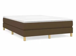 Estructura de cama box spring tela marrón 140x190 cm^Clicnbuy Discount