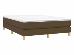 Estructura de cama box spring tela marrón 140x190 cm^Clicnbuy Discount