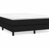 Clicnbuy Estructura de cama box spring tela negro 140x190 cm New