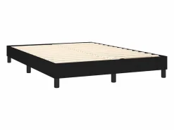 Clicnbuy Estructura de cama box spring tela negro 140x190 cm New