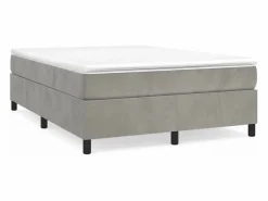 Clicnbuy Somier - 140X190Cm|Estructura de cama box spring terciopelo gris claro 140x190 cm