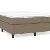 Estructura de cama box spring tela gris taupe 140x190 cm^Clicnbuy Sale