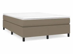 Estructura de cama box spring tela gris taupe 140x190 cm^Clicnbuy Sale