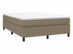 Estructura de cama box spring tela gris taupe 140x190 cm^Clicnbuy Sale