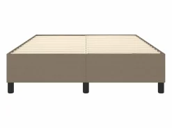 Estructura de cama box spring tela gris taupe 140x190 cm^Clicnbuy Sale
