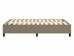 Estructura de cama box spring tela gris taupe 140x190 cm^Clicnbuy Sale