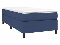 Clicnbuy Somier Tapizado|Somier - 90X190Cm|Estructura de cama box spring tela azul 90x190 cm