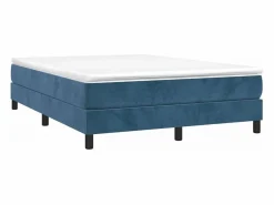 Clicnbuy Estructura de cama box spring terciopelo azul oscuro 140x190 cm Online