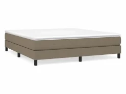 Estructura de cama box spring tela gris taupe 180x200 cm^Clicnbuy Outlet