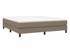 Estructura de cama box spring tela gris taupe 180x200 cm^Clicnbuy Outlet