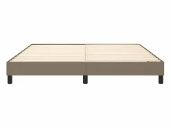 Estructura de cama box spring tela gris taupe 180x200 cm^Clicnbuy Outlet