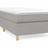 Estructura de cama box spring tela gris claro 90x200 cm^Clicnbuy New