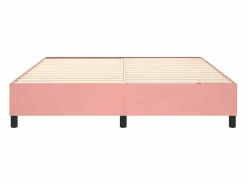 Clicnbuy Somier Tapizado|Estructura de cama box spring terciopelo rosa 200x200 cm