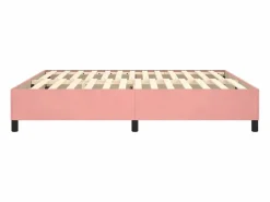 Clicnbuy Somier Tapizado|Estructura de cama box spring terciopelo rosa 200x200 cm