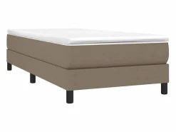 Clicnbuy Somier - 90X190Cm|Estructura de cama box spring tela gris taupe 90x190 cm