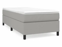 Clicnbuy Estructura de cama box spring tela gris claro 90x190 cm