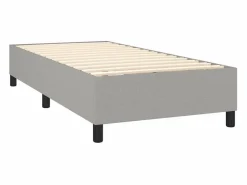 Clicnbuy Estructura de cama box spring tela gris claro 90x190 cm