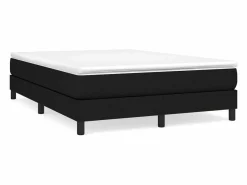 Estructura de cama box spring tela negro 140x200 cm^Clicnbuy Outlet