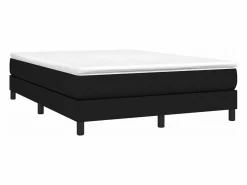 Estructura de cama box spring tela negro 140x200 cm^Clicnbuy Outlet