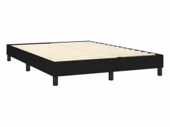 Estructura de cama box spring tela negro 140x200 cm^Clicnbuy Outlet
