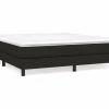 Estructura de cama box spring tela negro 160x200 cm^Clicnbuy